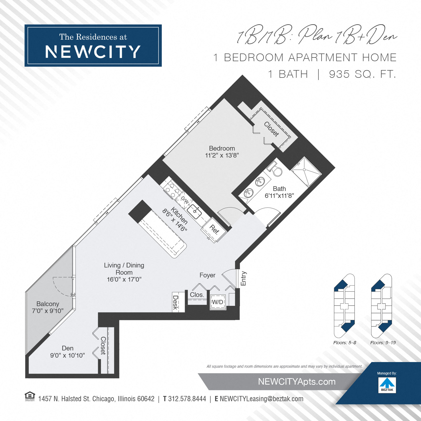 Plan 1B With Den floor plan